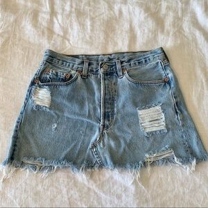 Vintage Levi’s 501 Distressed Denim Mini Skirt